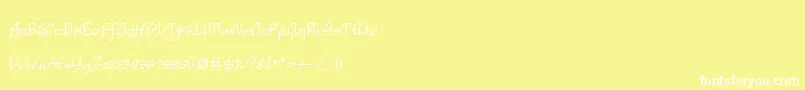 フォントEnSimpleScript – 黄色い背景に白い文字