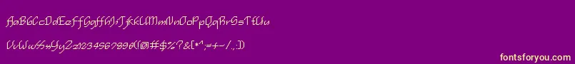 EnSimpleScript-Schriftart – Gelbe Schriften auf violettem Hintergrund