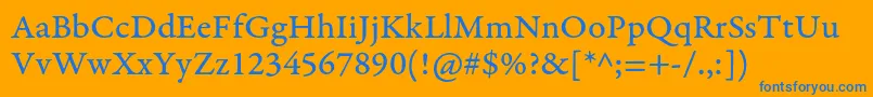 GaramondpremrproCapt Font – Blue Fonts on Orange Background