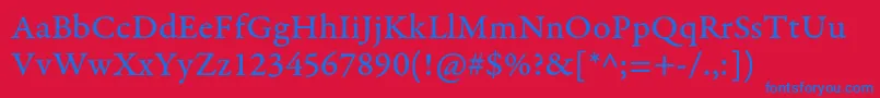 GaramondpremrproCapt Font – Blue Fonts on Red Background
