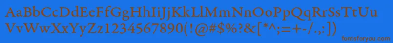 GaramondpremrproCapt Font – Brown Fonts on Blue Background