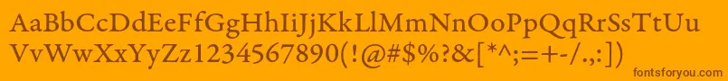 GaramondpremrproCapt Font – Brown Fonts on Orange Background