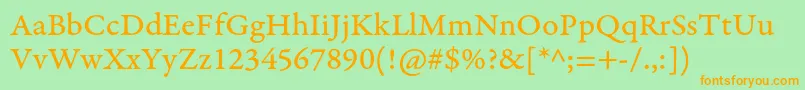 GaramondpremrproCapt Font – Orange Fonts on Green Background