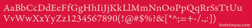 フォントGaramondpremrproCapt – 赤い背景にピンクのフォント