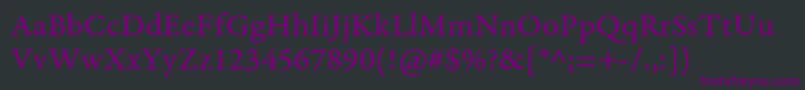 フォントGaramondpremrproCapt – 黒い背景に紫のフォント