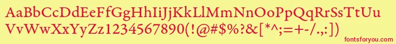 GaramondpremrproCapt Font – Red Fonts on Yellow Background