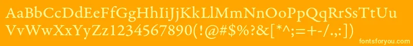 GaramondpremrproCapt Font – Yellow Fonts on Orange Background