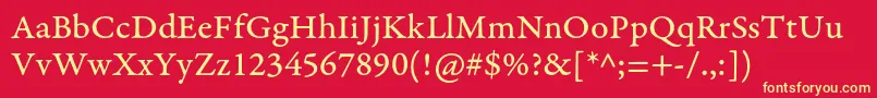 GaramondpremrproCapt Font – Yellow Fonts on Red Background