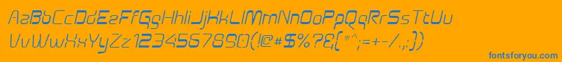 Aunchantedoblique Font – Blue Fonts on Orange Background