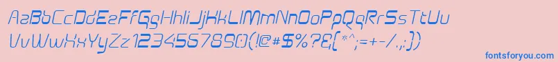 Czcionka Aunchantedoblique – niebieskie czcionki na różowym tle