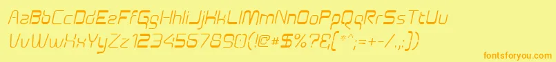 Aunchantedoblique Font – Orange Fonts on Yellow Background
