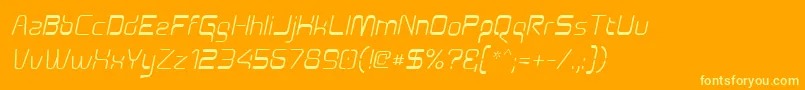 Aunchantedoblique Font – Yellow Fonts on Orange Background