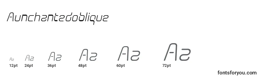Размеры шрифта Aunchantedoblique