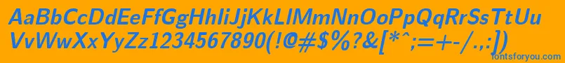 EmilBoldOblique Font – Blue Fonts on Orange Background