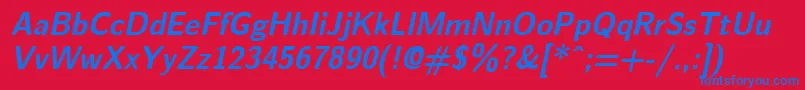 EmilBoldOblique Font – Blue Fonts on Red Background