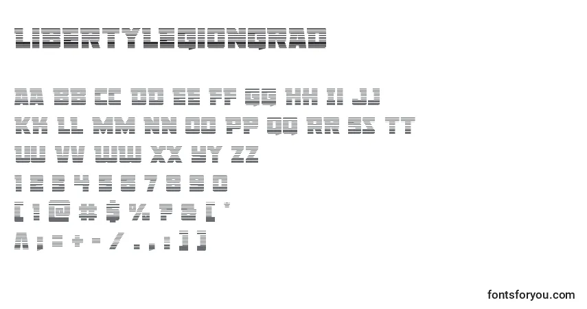 A fonte Libertylegiongrad – alfabeto, números, caracteres especiais