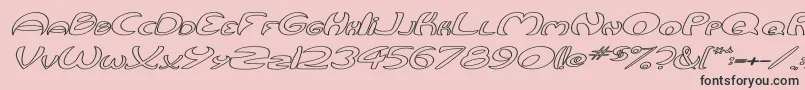 QurveHollowWideItalic Font – Black Fonts on Pink Background