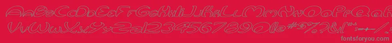 QurveHollowWideItalic Font – Gray Fonts on Red Background