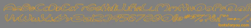 Police QurveHollowWideItalic – polices orange sur fond gris