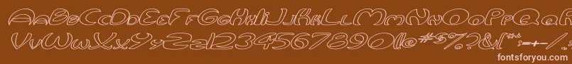 Police QurveHollowWideItalic – polices roses sur fond brun