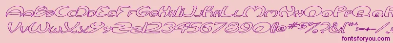 QurveHollowWideItalic Font – Purple Fonts on Pink Background