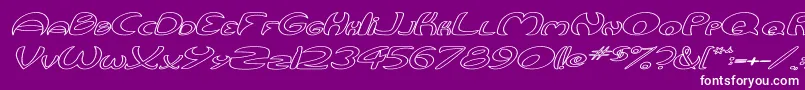 QurveHollowWideItalic Font – White Fonts on Purple Background