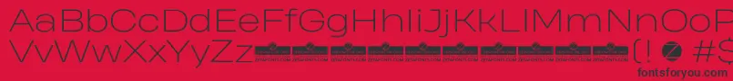 HeadingProWideExtralightTrial Font – Black Fonts on Red Background