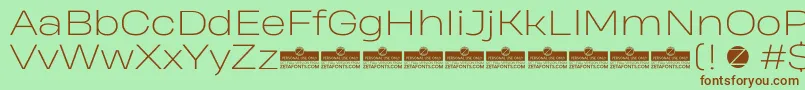 HeadingProWideExtralightTrial Font – Brown Fonts on Green Background