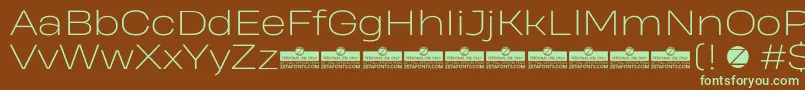 HeadingProWideExtralightTrial Font – Green Fonts on Brown Background