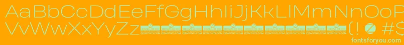 HeadingProWideExtralightTrial Font – Green Fonts on Orange Background