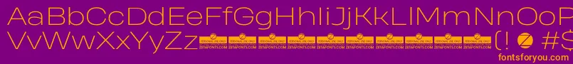 HeadingProWideExtralightTrial Font – Orange Fonts on Purple Background