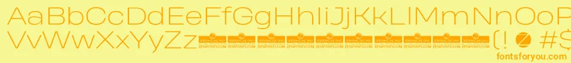 HeadingProWideExtralightTrial Font – Orange Fonts on Yellow Background