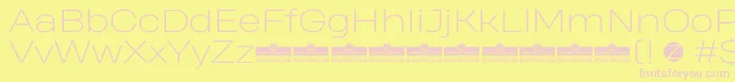 HeadingProWideExtralightTrial Font – Pink Fonts on Yellow Background