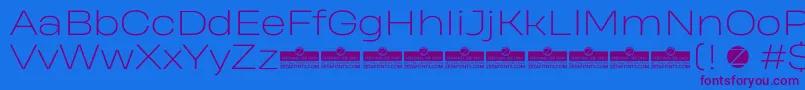 HeadingProWideExtralightTrial Font – Purple Fonts on Blue Background