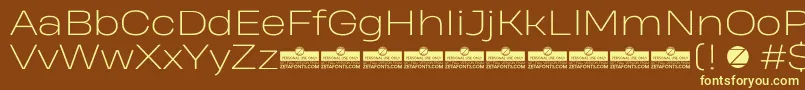 HeadingProWideExtralightTrial Font – Yellow Fonts on Brown Background