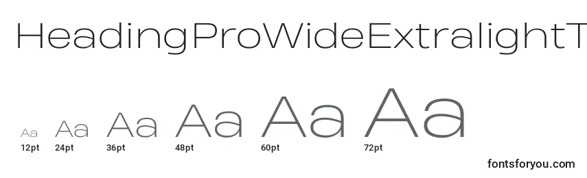 HeadingProWideExtralightTrial Font Sizes