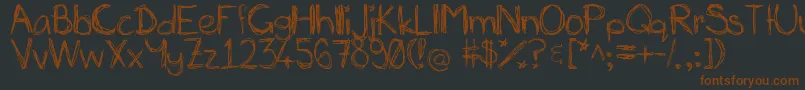 Miasscribblings-fontti – ruskeat fontit mustalla taustalla