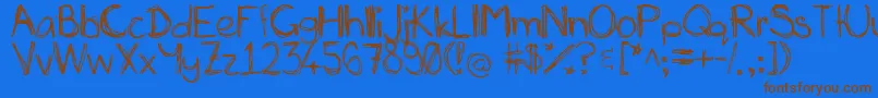 Miasscribblings-fontti – ruskeat fontit sinisellä taustalla