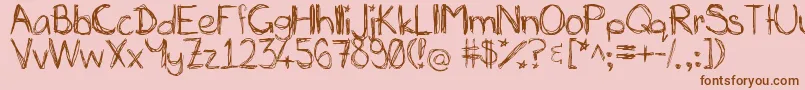 Miasscribblings-fontti – ruskeat fontit vaaleanpunaisella taustalla