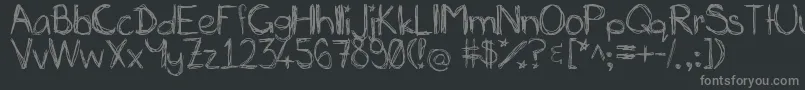 Miasscribblings-Schriftart – Graue Schriften auf schwarzem Hintergrund