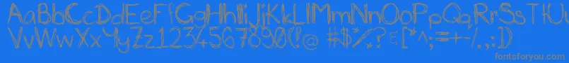 Miasscribblings-fontti – harmaat kirjasimet sinisellä taustalla