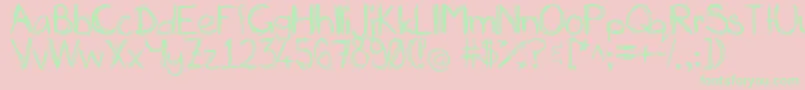 Miasscribblings-fontti – vihreät fontit vaaleanpunaisella taustalla