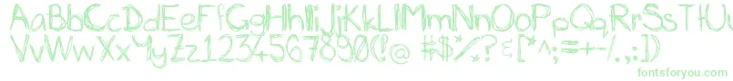 Шрифт Miasscribblings – зелёные шрифты на белом фоне