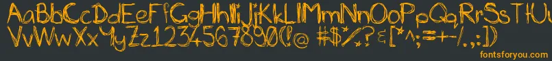 Miasscribblings Font – Orange Fonts on Black Background