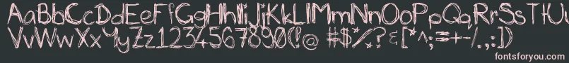Шрифт Miasscribblings – розовые шрифты на чёрном фоне