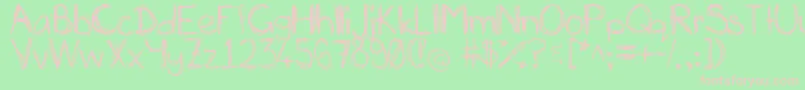 フォントMiasscribblings – 緑の背景にピンクのフォント