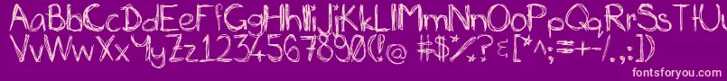 Miasscribblings-fontti – vaaleanpunaiset fontit violetilla taustalla