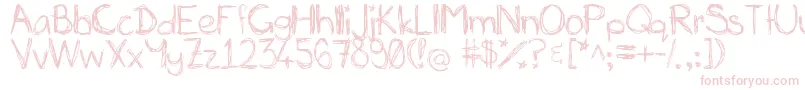 Miasscribblings-fontti – vaaleanpunaiset fontit valkoisella taustalla