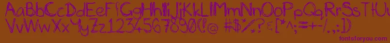 Miasscribblings-fontti – violetit fontit ruskealla taustalla