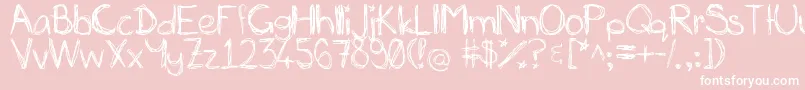 Miasscribblings-fontti – valkoiset fontit vaaleanpunaisella taustalla
